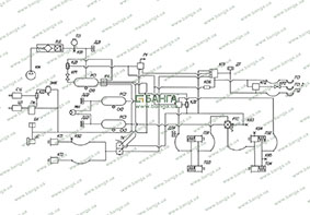 Схема пневматичного обладнання автомобіля КрАЗ-5233НЕ 