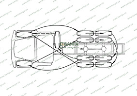 Схема перестановки шин КрАЗ-6236 С4