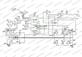 Схема пневматического привода тормозной системы автомобилей КрАЗ-65053-04, КрАЗ-64431-04 