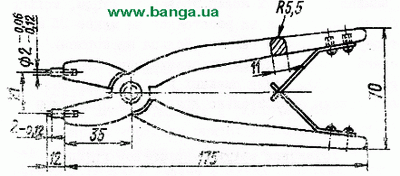 Щипцы для снятия и установки стопорного кольца поршневого пальца КрАЗ-6437, КрАЗ-260<
