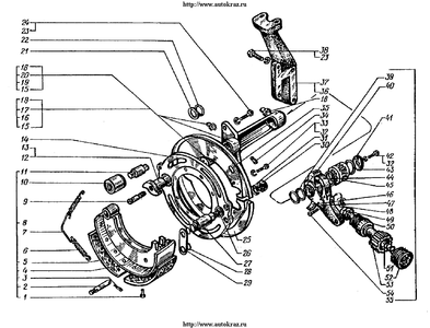 Механизмы тормозные передние КРАЗ-6443