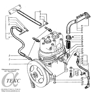 Установка и привод компрессора КРАЗ-6443