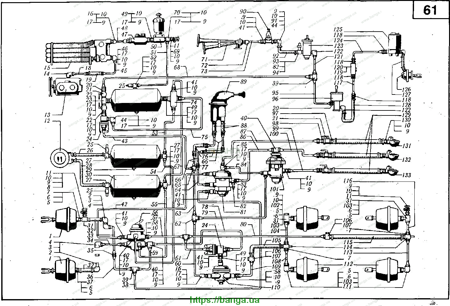 Установка и привод компрессора КРАЗ-6510