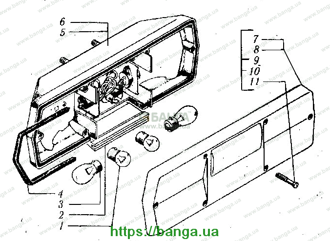 Раскладка инструмента под сиденьем пассажира КРАЗ-6510
