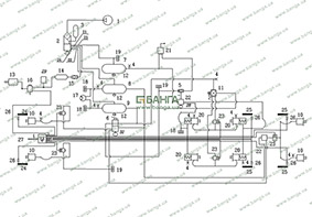 Схема пневматического привода тормозной системы автомобиля КрАЗ-7140Н6