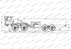  Основные размеры автомобиля-шасси КрАЗ-7634НЕ-100-Д10