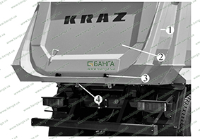 Запорный механизм заднего борта КрАЗ С20.2