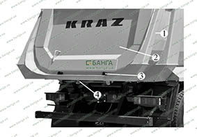 Запорный механизм заднего борта КрАЗ С20.2R
