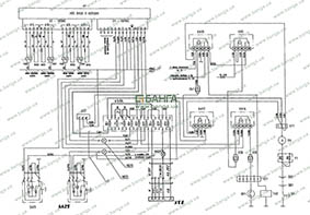 Схема электрических соединений элементов системы АBS КрАЗ С20.2R