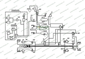 Схема пневмооборудования автомобиля КрАЗ Н12.2