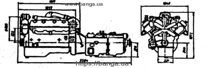 Габаритные размеры двигателя ЯМЗ-238Д