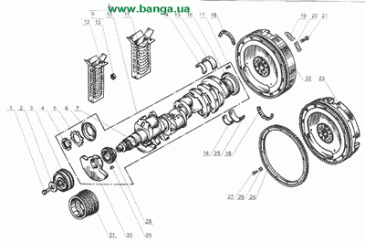 Коленчатый вал Дизельный двигатель марки ЯМЗ-238 Б