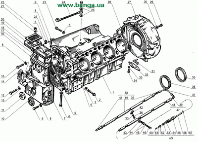 Блок цилиндров Двигатель марки ЯМЗ-238Д