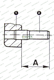 Положение центрирующего штифта на крышке картера распределительного механизма MAN L 2000 