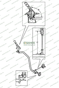 Система тяг и рычагов привода переключения передач MAN M 2000 