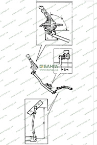 Система тяг и рычагов привода переключения передач КПП типа ZF 16S 109 А=90° MAN M 2000 
