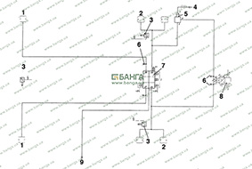 Базовая функциональная схема пневматической подвески MAN M 2000 