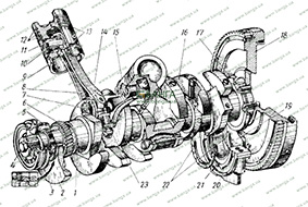 Кривошишно-шатуиный механизм МАЗ-500 
