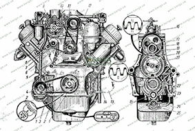 Приводы механизмов двигателя МАЗ-500 