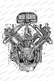Поперечный разрез двигатели МАЗ-500 