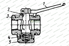 Разобщительный кран с помощью заклепки, стягивающей МАЗ-500 