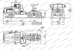 Габаритные размеры седельных тягачей УРАЛ-4320-10, УРАЛ-4320-31