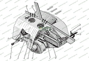 Схема действия отопителя кабины и обдува ветрового стекла УРАЛ-4320-10, УРАЛ-4320-31