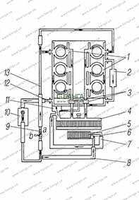 Схема системы предпускового подогрева и отопления кабины Урал-63685