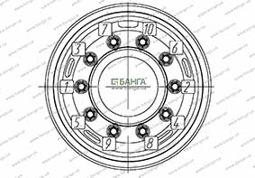 Схема затяжки гаек крепления колес Урал-63685