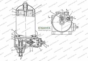 Влагомаслоотделитель со встроенным регулятором давления Урал-63685