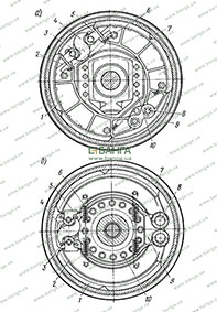 Передний (а) и задний (б) колесные тормозные механизмы ЗИЛ-133