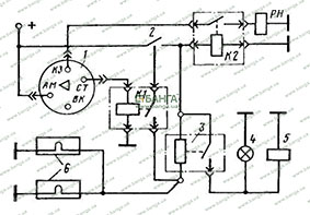 Электрическая схема электрофакельного подогревателя ЗИЛ-133