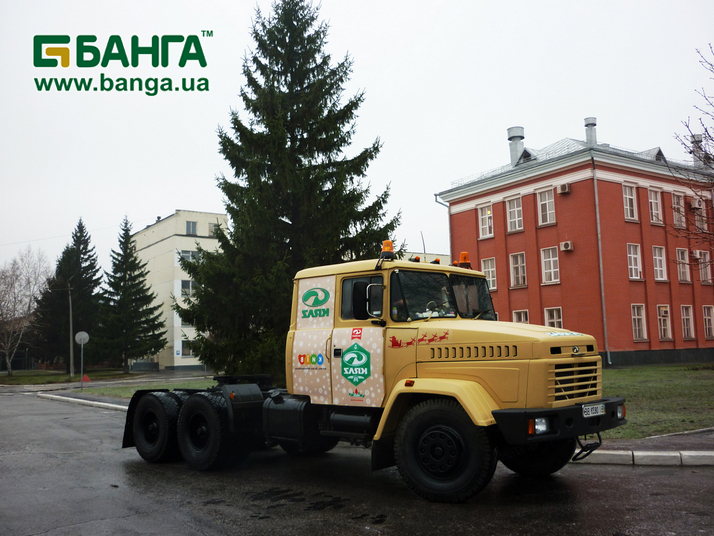 Автопоїзд у складі тягача КрАЗ-64431 доставить головну ялинку країни