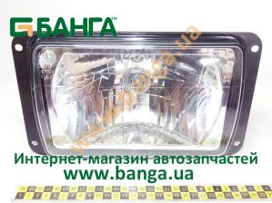Фото : ФГ-309 | Фара КАМАЗ, КРАЗ, МАЗ, ЛАЗ, прямоугольная с ламп. (пр-во Украина)