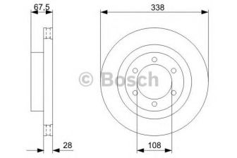 Фото : 0 986 479 304 | Диск гальмівний TOYOTA LAND CRUISER 3.0-4.0 03 - передн. (вир-во Bosch)