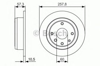 Фото : 0 986 479 985 | Диск гальмівний CHEVROLET LACETTI задн. (вир-во Bosch)