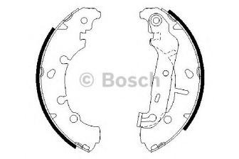 Фото : 0 986 487 599 | Колодка гальм. барабан. FORD, MAZDA задн. (вир-во Bosch)