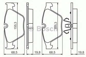 Фото : 0 986 494 354 | Колодка гальм. диск. BMW 5(F10) 523I,528I,520D,525D,530D 2010 - передн. (вир-во Bosch)