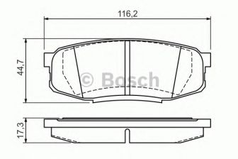 Фото : 0 986 494 380 | Колодка гальм. диск. TOYOTA LAND CRUISER UZJ200 07 - задн. (вир-во Bosch)