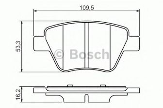 Фото : 0 986 494 416 | Колодка гальм. диск. AUDI A3 11-13 R (D1456) задн. (вир-во Bosch)