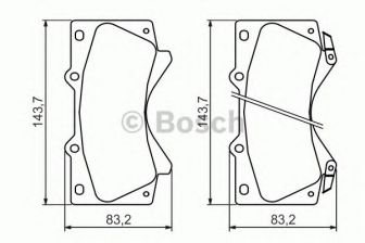 Фото : 0 986 494 449 | Колодка гальм. диск. TOYOTA LAND CRUISER 100 4.2D J100 1998 - передн. (вир-во Bosch)