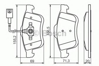 Фото : 0 986 494 453 | Колодка гальм. диск. FIAT DOBLO 1.3D-2.0D 2010 - передн. (вир-во Bosch)