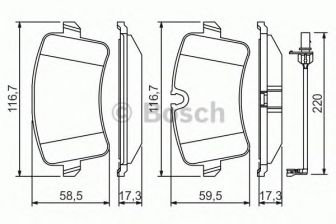 Фото : 0 986 494 488 | Колодка гальм. диск. AUDI A6 2.0-3.0 2011-,A8 2.0-6.3 09- задн. (вир-во Bosch)