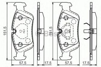 Фото : 0 986 495 060 | Колодка гальм. диск. BMW 3 (E36) передн. (вир-во Bosch)