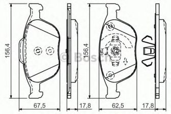 Фото : 0 986 495 066 | Колодка гальм. диск. FORD FOCUS (DAW, DBW, DNW), TRANSIT передн. (вир-во Bosch)