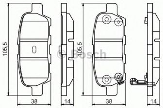 Фото : 0 986 495 089 | Колодка гальм. диск. INFINITI FX, NISSAN X-TRAIL (T30) задн. (вир-во Bosch)