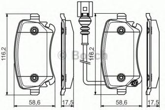 Фото : 0 986 495 094 | Колодка гальм. диск. VW T5 (7HM), T5 (7HB, 7HJ) задн. (вир-во Bosch)