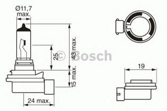 Фото : 1987302081 | Лампа h8 standard 12v w-v (пр-во Bosch)