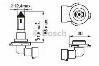 Фото : 1 987 302 083 | Лампа h10 standart 12v wv (вир-во Bosch)