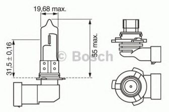 Фото : 1 987 302 152 | Лампа розжарювання HB3 12V 60W P20d PURE LIGHT (вир-во Bosch)